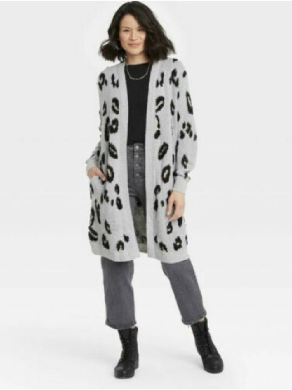 Knox Rose Long Cardigan Leopard Print